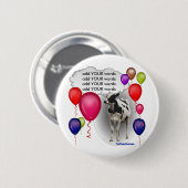 sprekende verjaardagskoe ronde button 5,7 cm (Voorkant /achterkant)