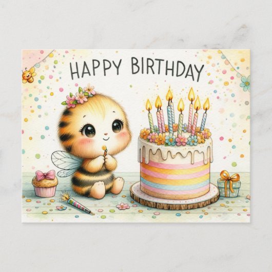 Sprekende verjaardagswensen briefkaart (Voorkant)