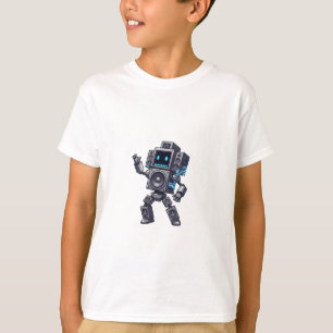 Spreker Robot Retro Pixel Kinderen T-shirt