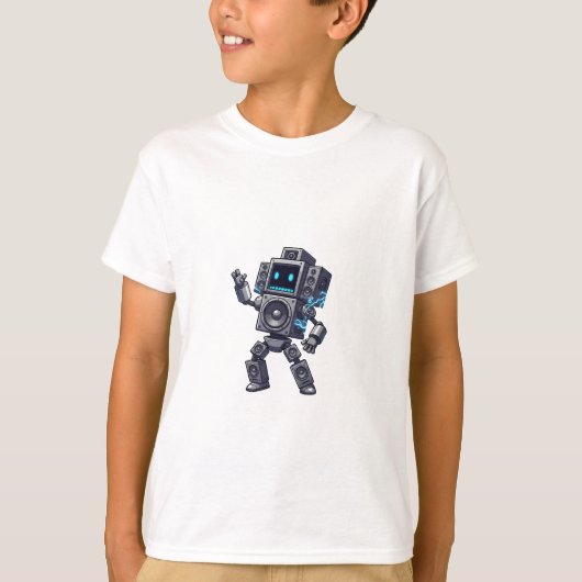 Spreker Robot Retro Pixel Kinderen T-shirt (Voorkant)