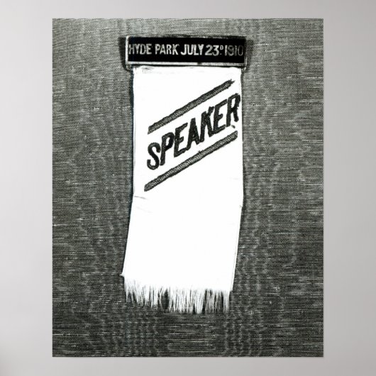 Sprekers badge voor de Suffragette-vergadering Poster (Voorkant)