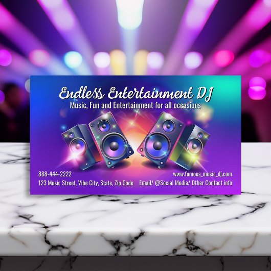 Sprekers DJ Party Music Deejay DJ's Disc Jockey Visitekaartje