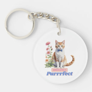 Spreuk over kat 'Absoluut Purrrfect' Sleutelhanger