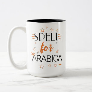 Spreuk voor Arabica – Magie van de heksencoffieboo Tweekleurige Koffiemok