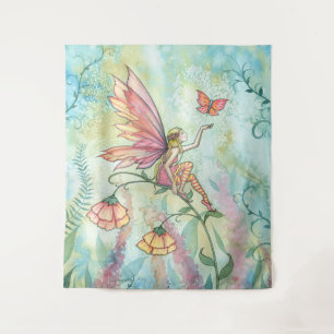 Spreuke Fee met Vlinder Waterverf Kunst Wandkleed