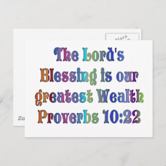 Spreuken 10:22 briefkaart (Voorkant / Achterkant)