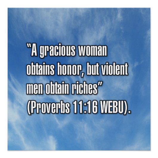 Spreuken 11:16 WEBU Perfect Poster (Voorkant)
