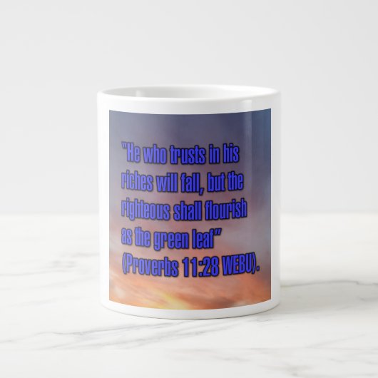 Spreuken 11:28 WEBU Mok (Voorkant)