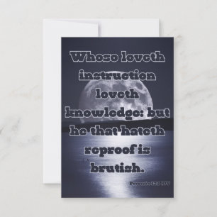Spreuken 12:1 Bijbelvers Pic Wenskaart Kaart