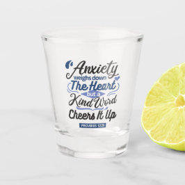 Spreuken 12:25 Bijbelvers – Zachte Woord Kunst Shot Glas