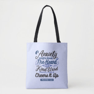 Spreuken 12:25 Bijbelvers – Zachte Woord Kunst Tote Bag