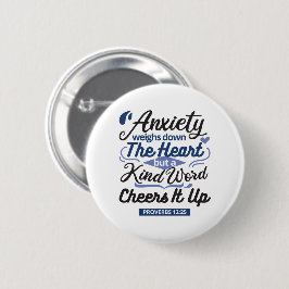 Spreuken 12:25 Bijbelvers – Zachte Woordkunst Ronde Button 5,7 Cm