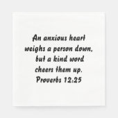 Spreuken 12:25 Elegant aangepaste bijbel vers Servet (Voorkant)