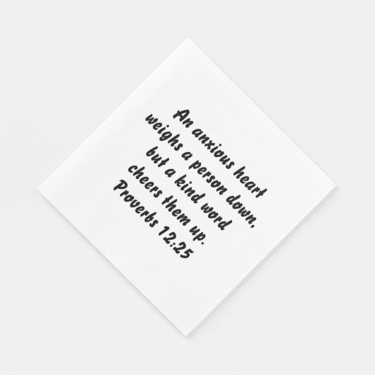Spreuken 12:25 Elegant aangepaste bijbel vers Servet (Hoek)