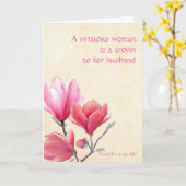 Spreuken 12:4a - Christelijke wenskaart voor vrouw Kaart (Gele Bloem)