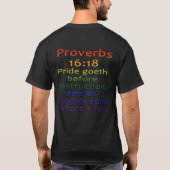 Spreuken 16:18 t-shirt (Achterkant)