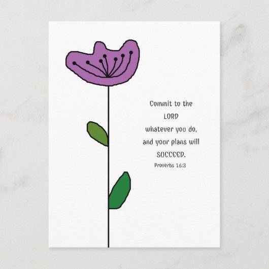 Spreuken 16:3 Schriftuurlijk Briefkaart (Voorkant)