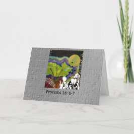 Spreuken 16:6-7 op braille kaart