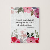 Spreuken 16:9 De Heer leidt uw voetstappen Legpuzzel (Verticaal)