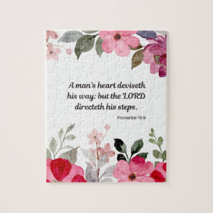 Spreuken 16:9 De Heer leidt uw voetstappen Legpuzzel