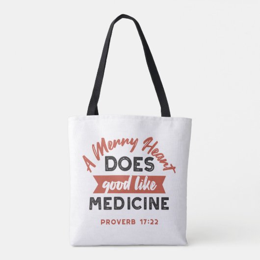 Spreuken 17:22 'Een vrolijk hart' Inspirerend vers Tote Bag (Achterkant)