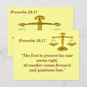 Spreuken 18 17 Bijbeltekst Geheugenkaart Briefkaart (Voorkant / Achterkant)