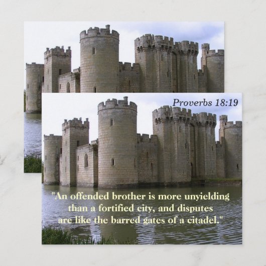 Spreuken 18 19 Aangeklaagde Broer Bijbelvers Kaart (Voorkant / Achterkant)