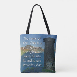 Spreuken 18 Sterke toren2 KJV Bijbelvers Tote Bag