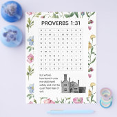 Spreuken 1:31 Roze Bloem Kerk Activiteit Flyer (Enkel)
