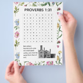 Spreuken 1:31 Roze Bloem Kerk Activiteit Flyer (Hand)