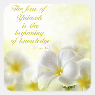 Spreuken 1:7 Bijbelvers citaat Vierkante Sticker