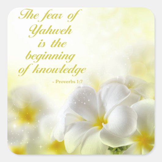 Spreuken 1:7 | Bijbelvers citaat Vierkante Sticker (Voorkant)