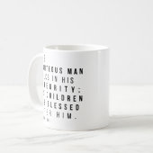 Spreuken 20:7 Christelijke Vaderdag Schrift Koffiemok (Voorkant links)