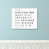Spreuken 20:7 Het rechtvaardige Man Vaderdag Verse Canvas Afdruk (Insitu (Houten vloer))