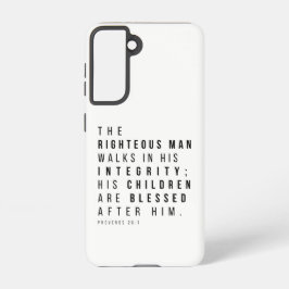 Spreuken 20:7 Het rechtvaardige Man Vaderdag Verse Samsung Galaxy Hoesje