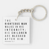 Spreuken 20:7 Het rechtvaardige Man Vaderdag Verse Sleutelhanger (Achterkant)