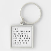 Spreuken 20:7 Het rechtvaardige Man Vaderdag Verse Sleutelhanger (Voorkant)