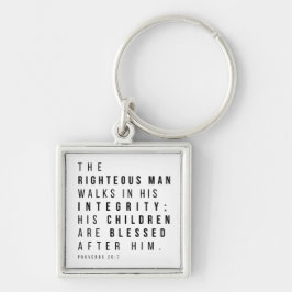 Spreuken 20:7 Het rechtvaardige Man Vaderdag Verse Sleutelhanger