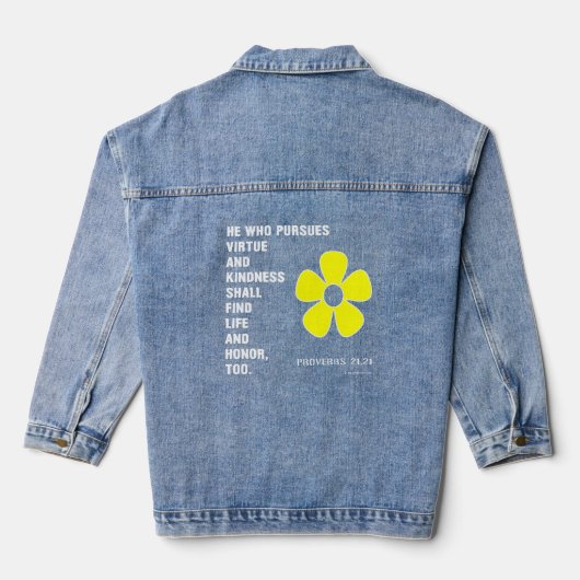 Spreuken 22:21 Deugd Denim Jacket (Achterkant)