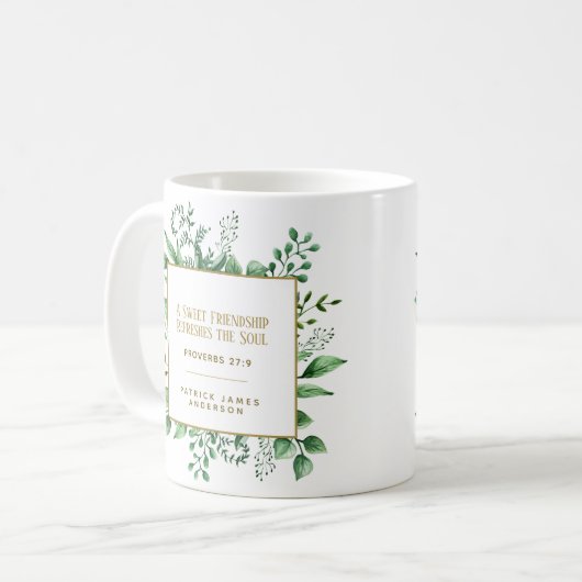 Spreuken 27:9  Een zoete vriendschapsgewoonte gesc Koffiemok (Voorkant links)