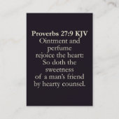 Spreuken 27:9 KJV Kaarten - Raadsgeest Visitekaartje (Achterkant)