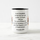 Spreuken 27:9 Vriendschapsbijbel citeert Schattige Mok (Midden)