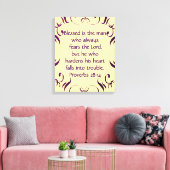 Spreuken 28:14 Bijbeltekst Versierd Canvas Afdruk (Insitu (Woonkamer))