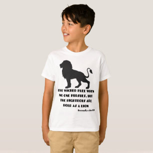Spreuken 28:1 Bijbel Verse Quote KJV Jongens T-shirt