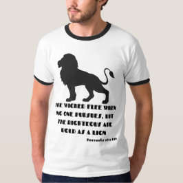 Spreuken 28:1 Bijbelvers citaat KJV Mannen Ringer T-shirt