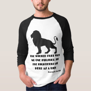 Spreuken 28:1 Bijbelvers citaat KJV Mannen T-shirt