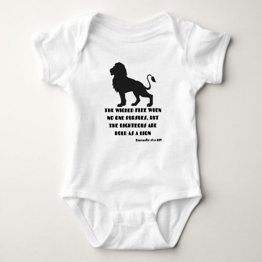 Spreuken 28:1 Bijbelvers citaat KJV Unisex Romper (Voorkant)