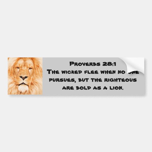 Spreuken 28:1 bumpersticker (Voorkant)