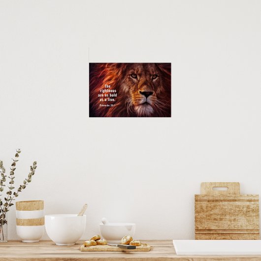 Spreuken 28:1 Rechtvaardigen in de Bijbel zijn zo  Poster (Keuken)