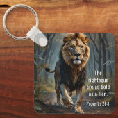 Spreuken 28:1 Rechtvaardigen in de Bijbel zijn zo  Sleutelhanger (Voorkant)